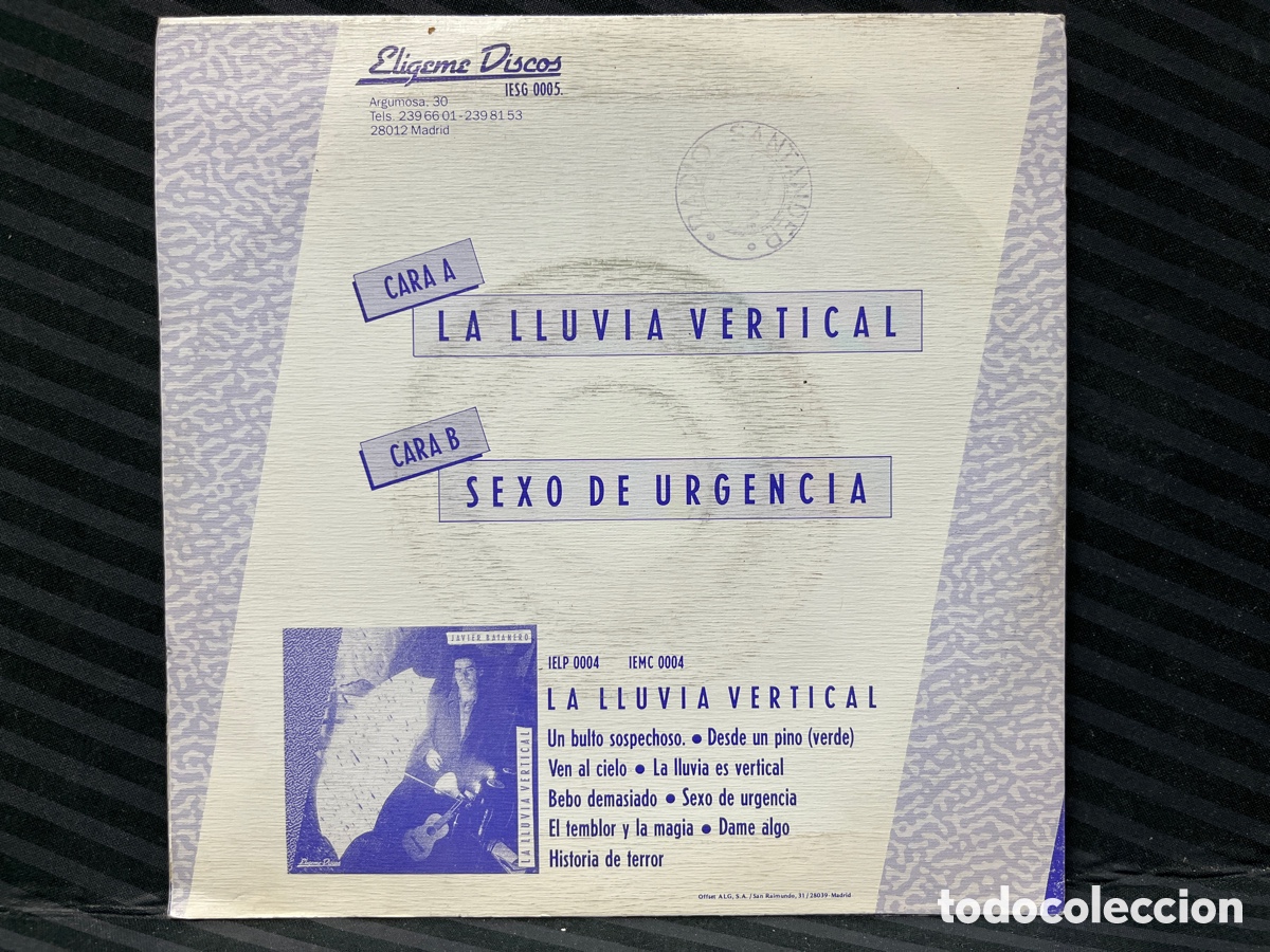 Discos de vinilo: Javier Batanero - La Lluvia Vertical (7&rdquo;) - Foto 2