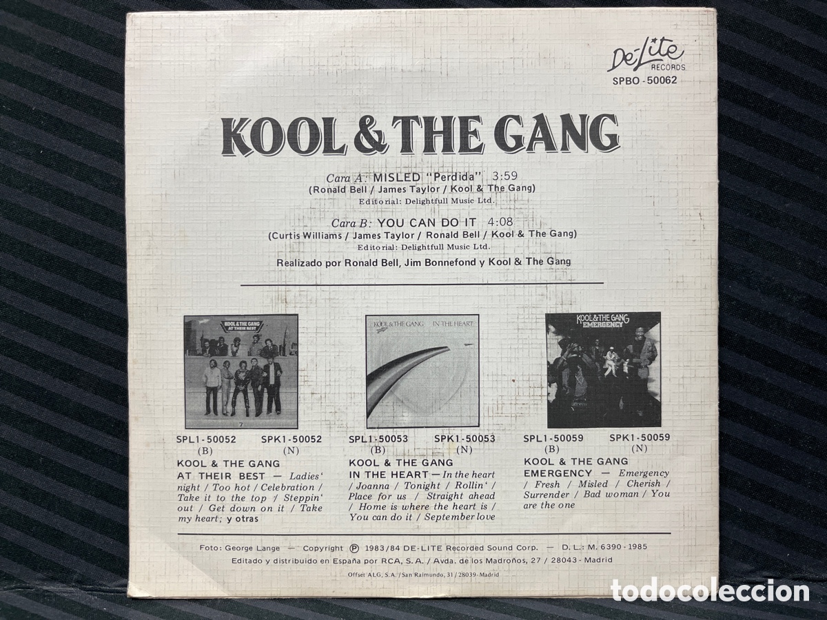 Discos de vinilo: Kool & The Gang - Misled = Perdida (7&rdquo;, Single) - Foto 2