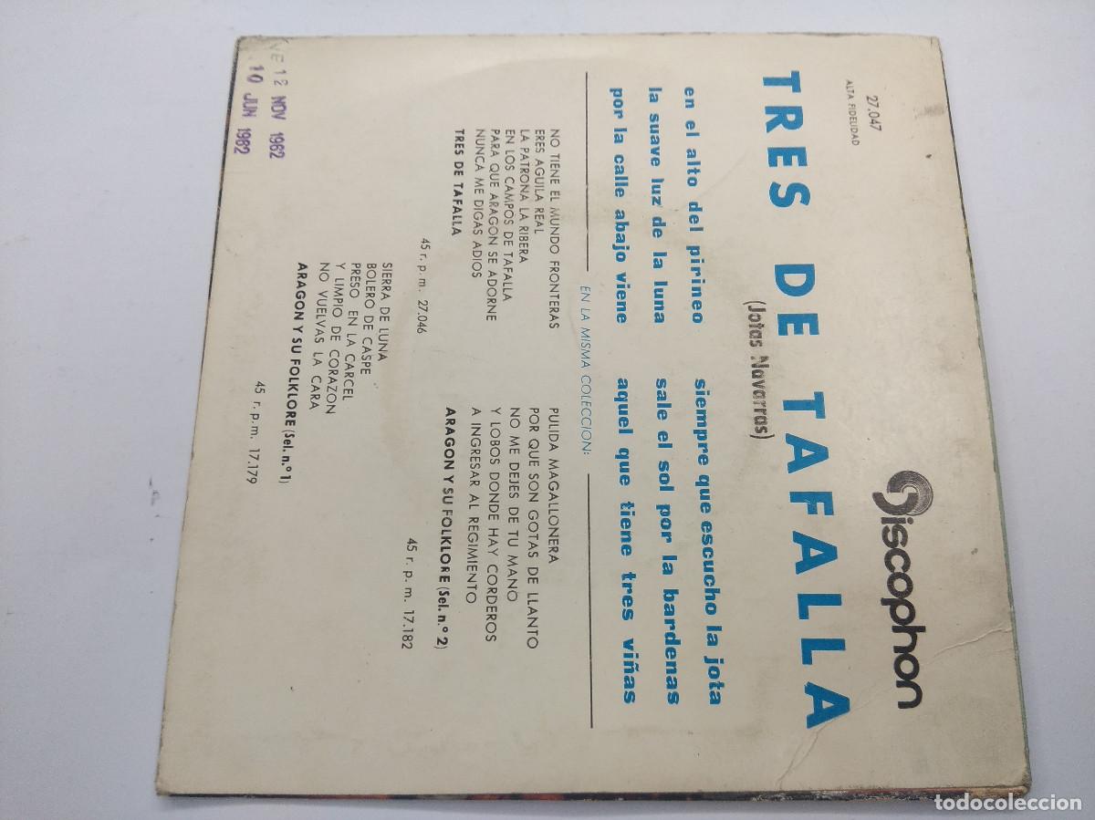 Discos de vinilo: JOTAS NAVARRAS/TRES DE TAFALLA/SINGLE. - Foto 3