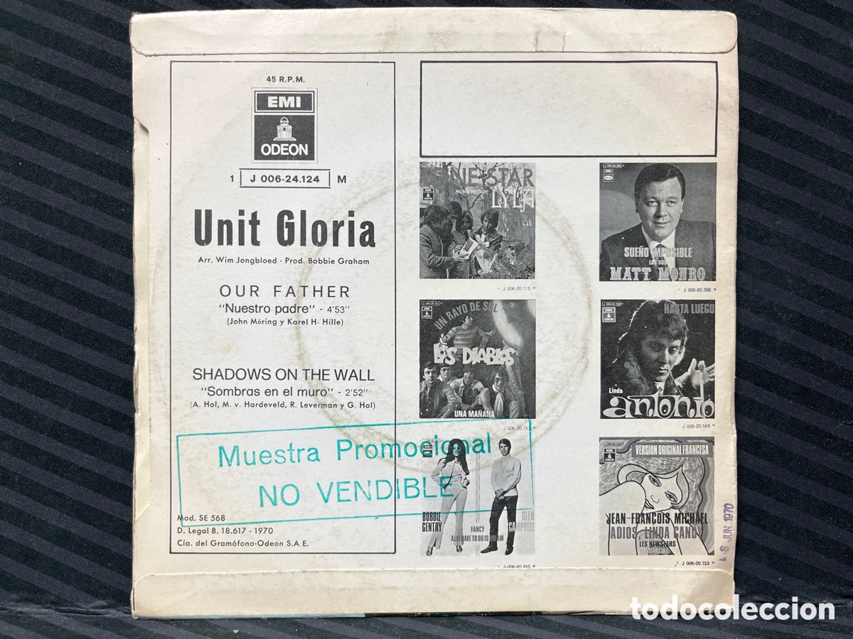 Discos de vinilo: Unit Gloria - Our Father (7&rdquo;, Single) - Foto 2