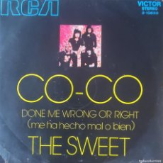 Discos de vinilo: THE SWEET - CO-CO / DONE ME WRONG OR RIGHT - EP - RCA VICTOR - ESPAÑA - 1971.. Lote 372464179