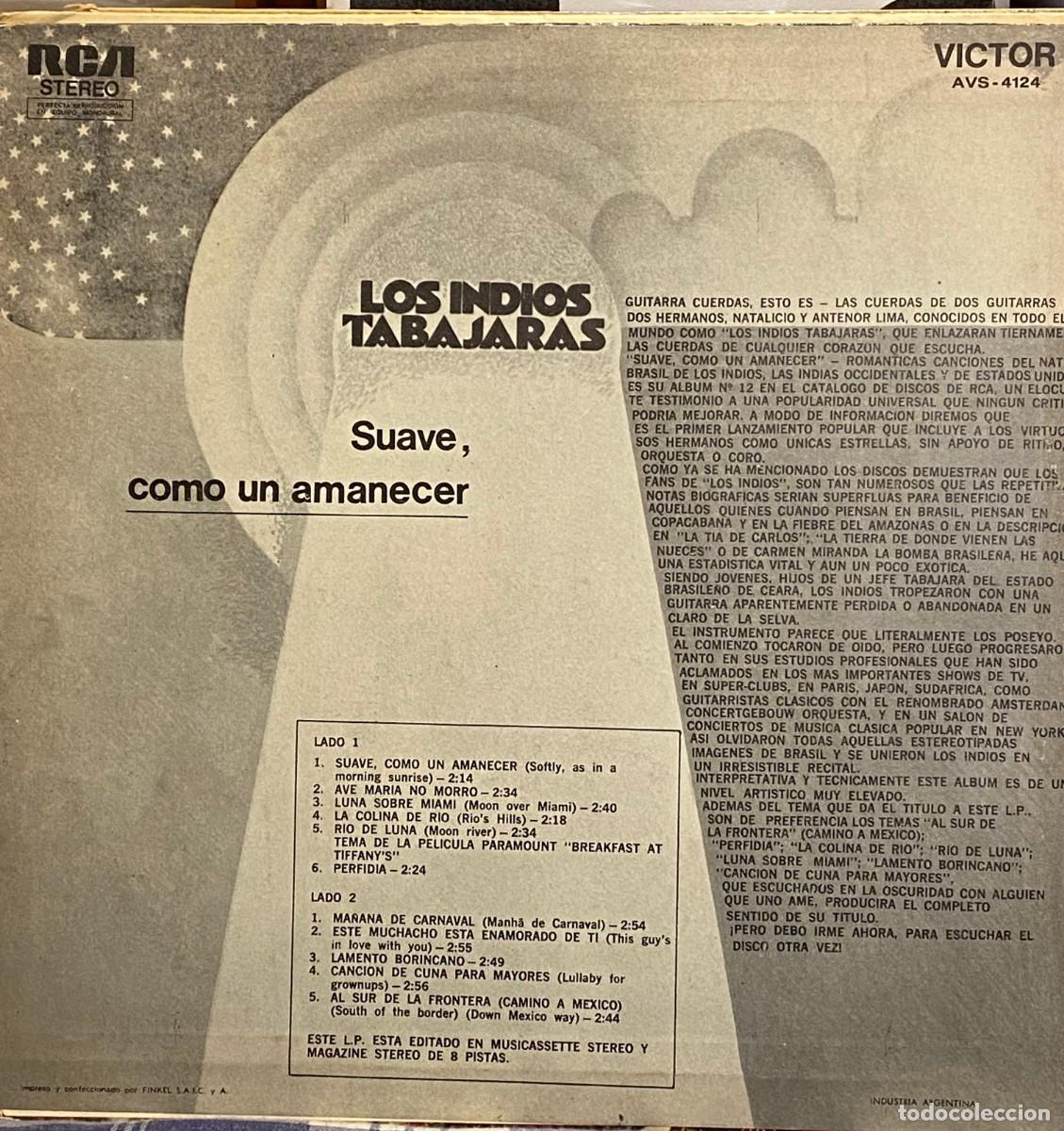 Discos de vinilo: LP argentino de Los Indios Tabajaras a&ntilde;o 1972 - Foto 2