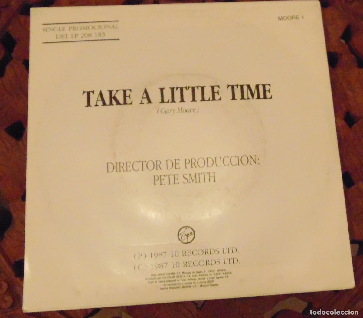 Discos de vinilo: Gary Moore &ndash; Take A Little Time - SINGLE PROMO 1987 - Foto 2
