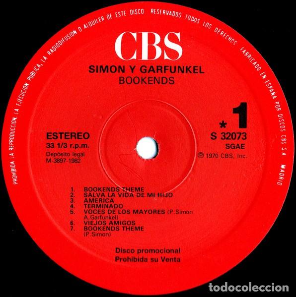 Discos de vinilo: Simon & Garfunkel &ndash; Bookends -LP 1982 EDICION ESPA&Ntilde;OLA - Foto 3