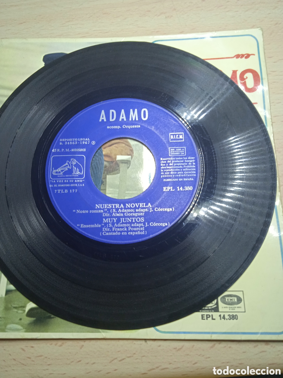 Discos de vinilo: EP 7&rdquo; Adamo.1967.Nuestra novela. + 3 - Foto 3
