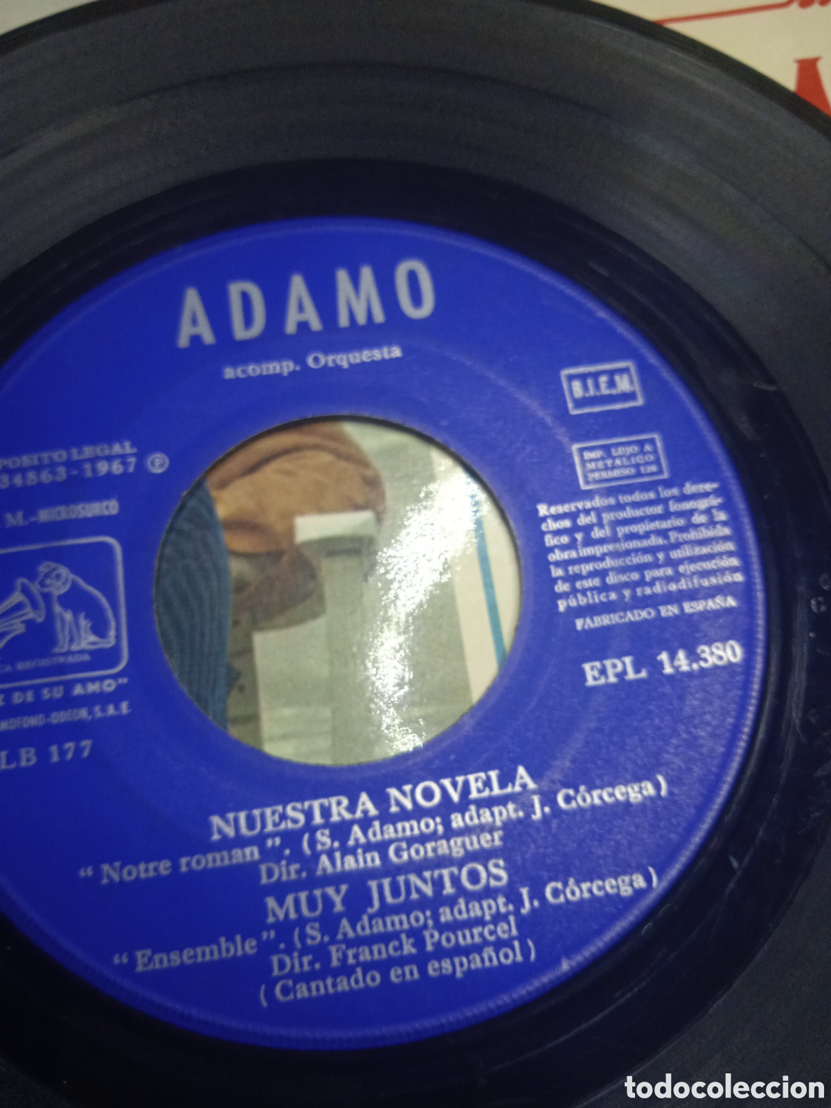 Discos de vinilo: EP 7&rdquo; Adamo.1967.Nuestra novela. + 3 - Foto 4
