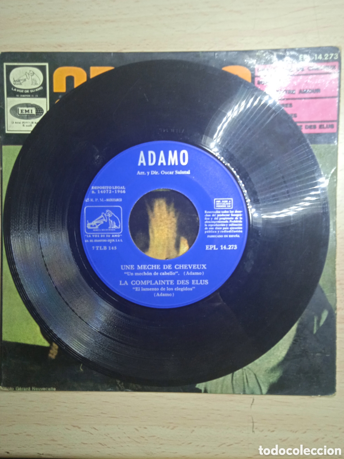Discos de vinilo: EP 7&rdquo; Adamo.1966.Une meche de cheveux+3. - Foto 4