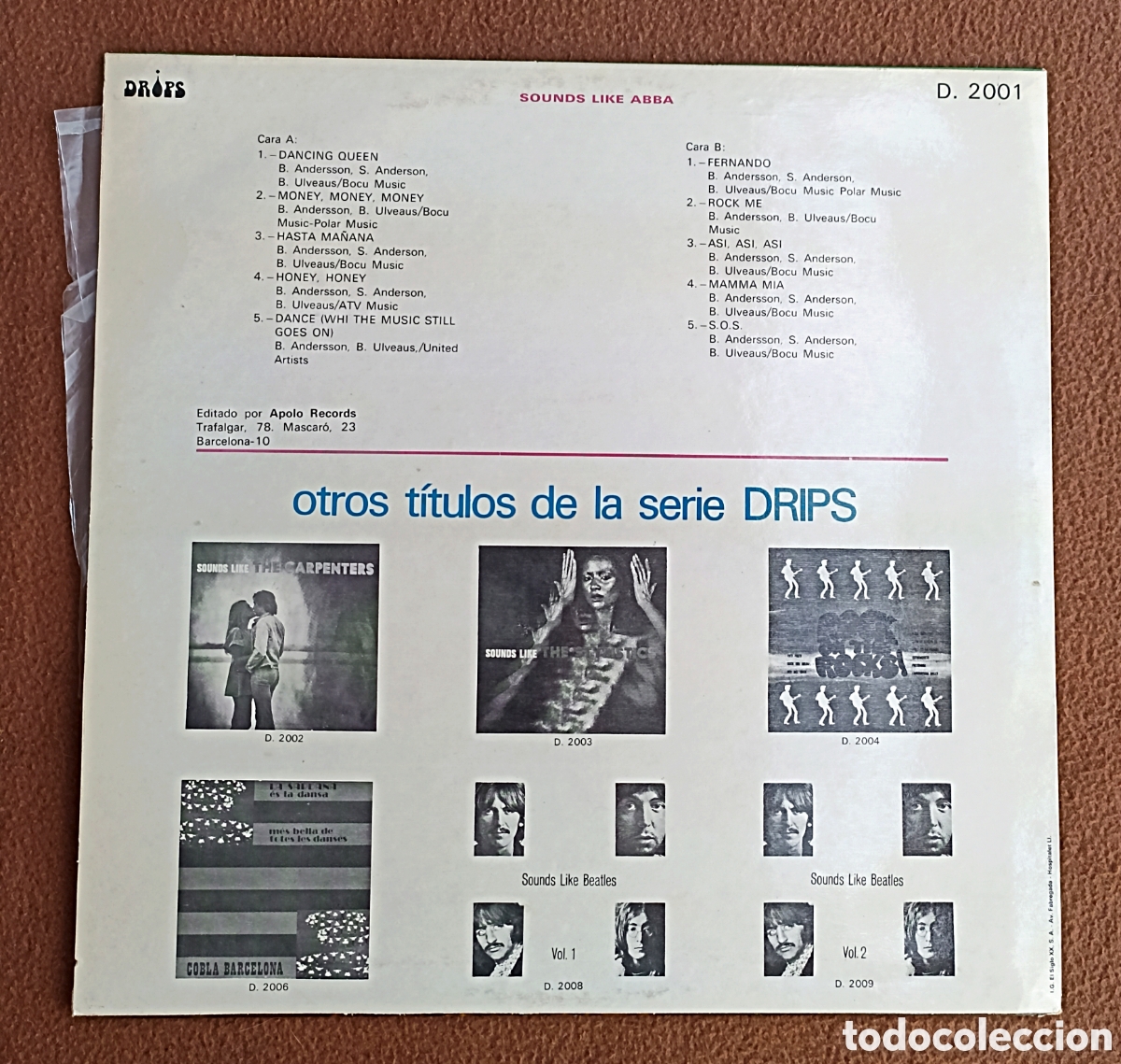 Discos de vinilo: LP SOUNDS LIKE ABBA - DRIPS 1977 - Foto 2