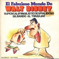 Discos de vinilo: EL FABULOSO MUNDO DE WALT DISNEY (CORO INFANTIL LA TREPA) SINGLE MOVIEPLAY 1972. Lote 372656094