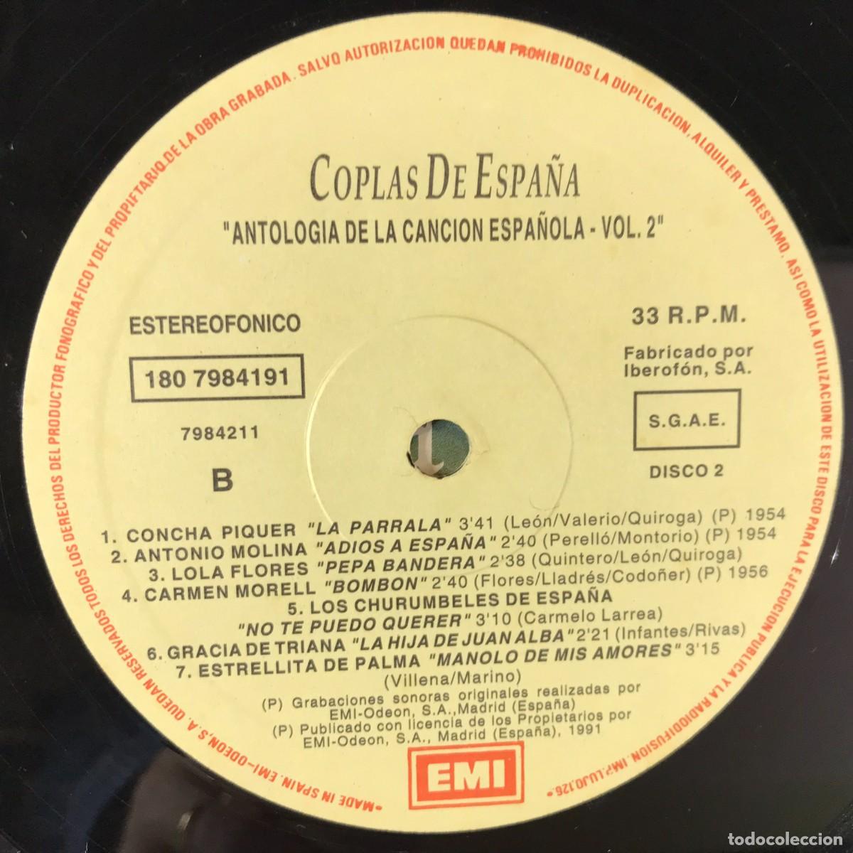 Discos de vinilo: Coplas De Espa&ntilde;a Vol. 2 ● 2 x Vinyl, LP, Compilation - Foto 11