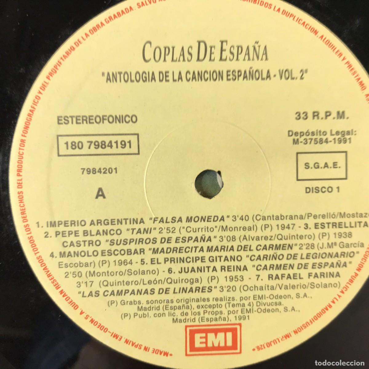 Discos de vinilo: Coplas De Espa&ntilde;a Vol. 2 ● 2 x Vinyl, LP, Compilation - Foto 19