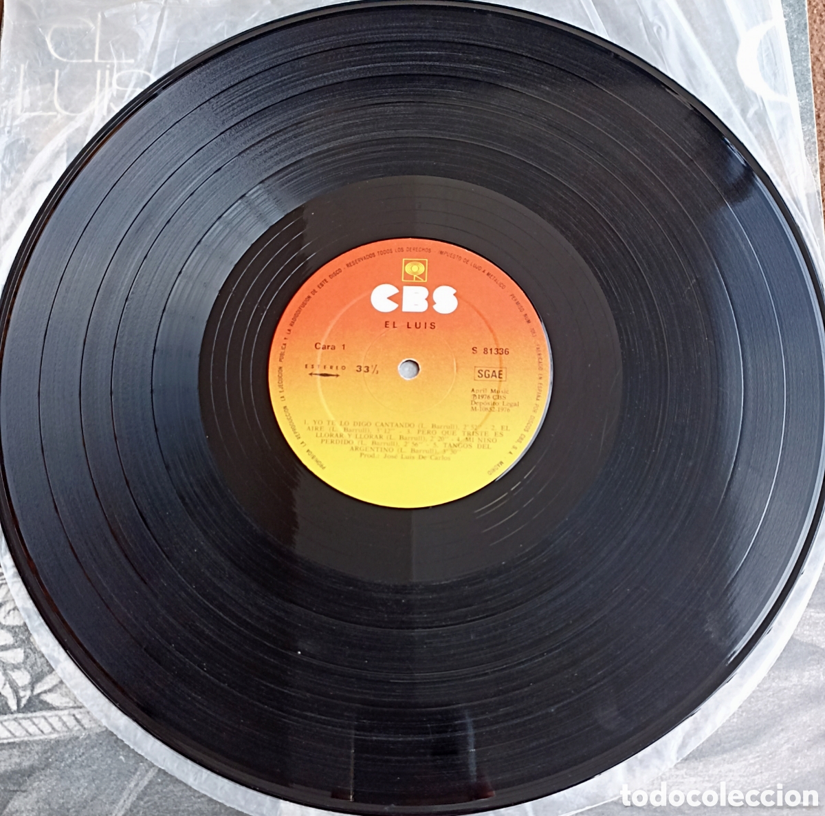 Discos de vinilo: LP EL LUIS - YO TE LO DIGO CANTANDO - CBS 1976 - Foto 3