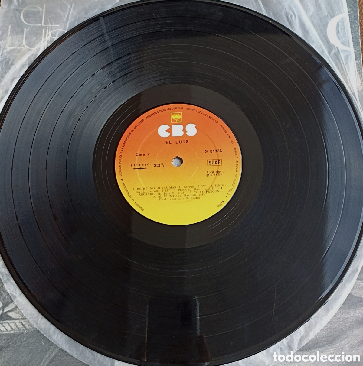 Discos de vinilo: LP EL LUIS - YO TE LO DIGO CANTANDO - CBS 1976 - Foto 4