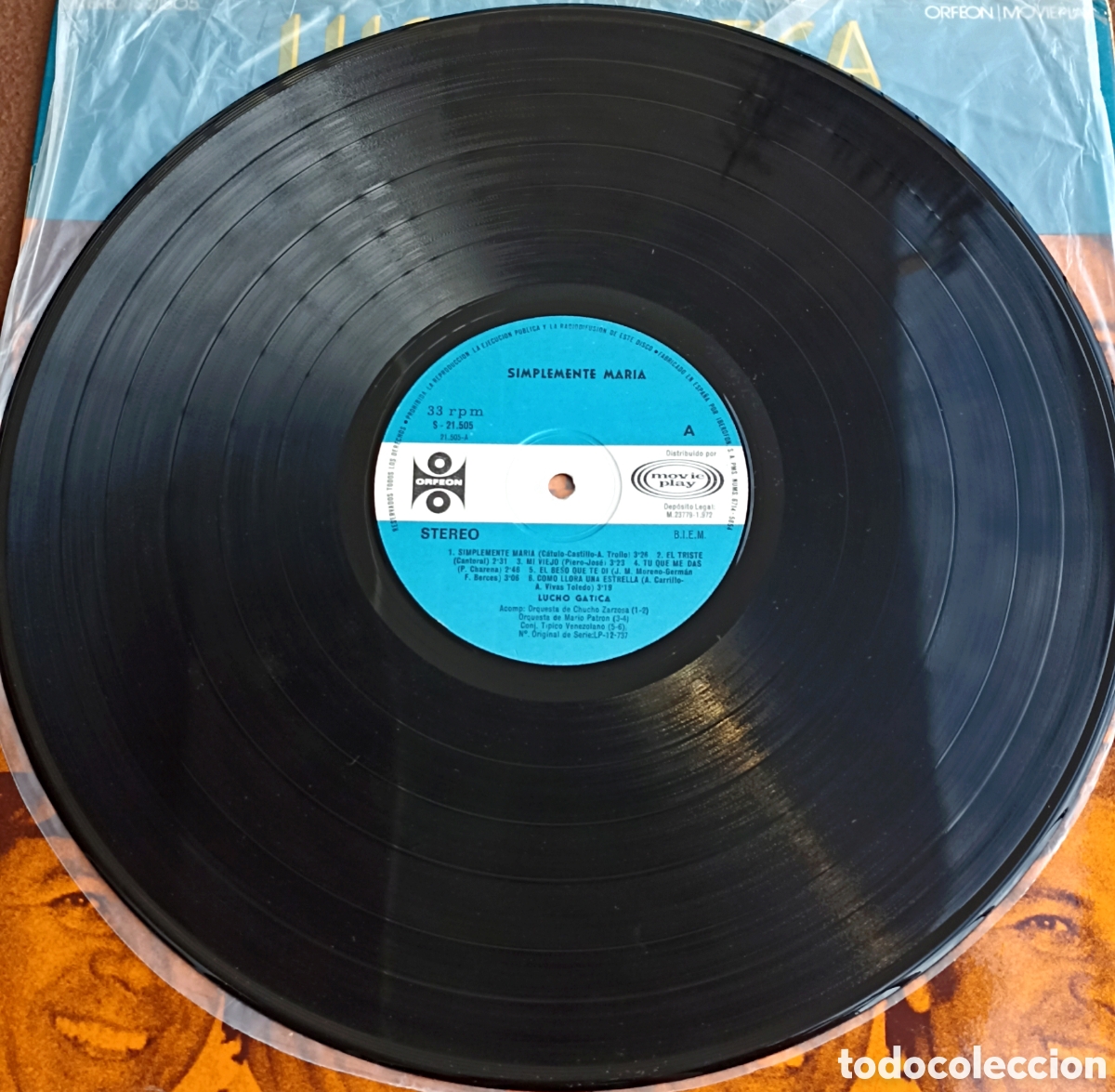 Discos de vinilo: LP LUCHO GATICA - SIMPLEMENTE MAR&Iacute;A - MOVIE PLAY 1972 - Foto 3