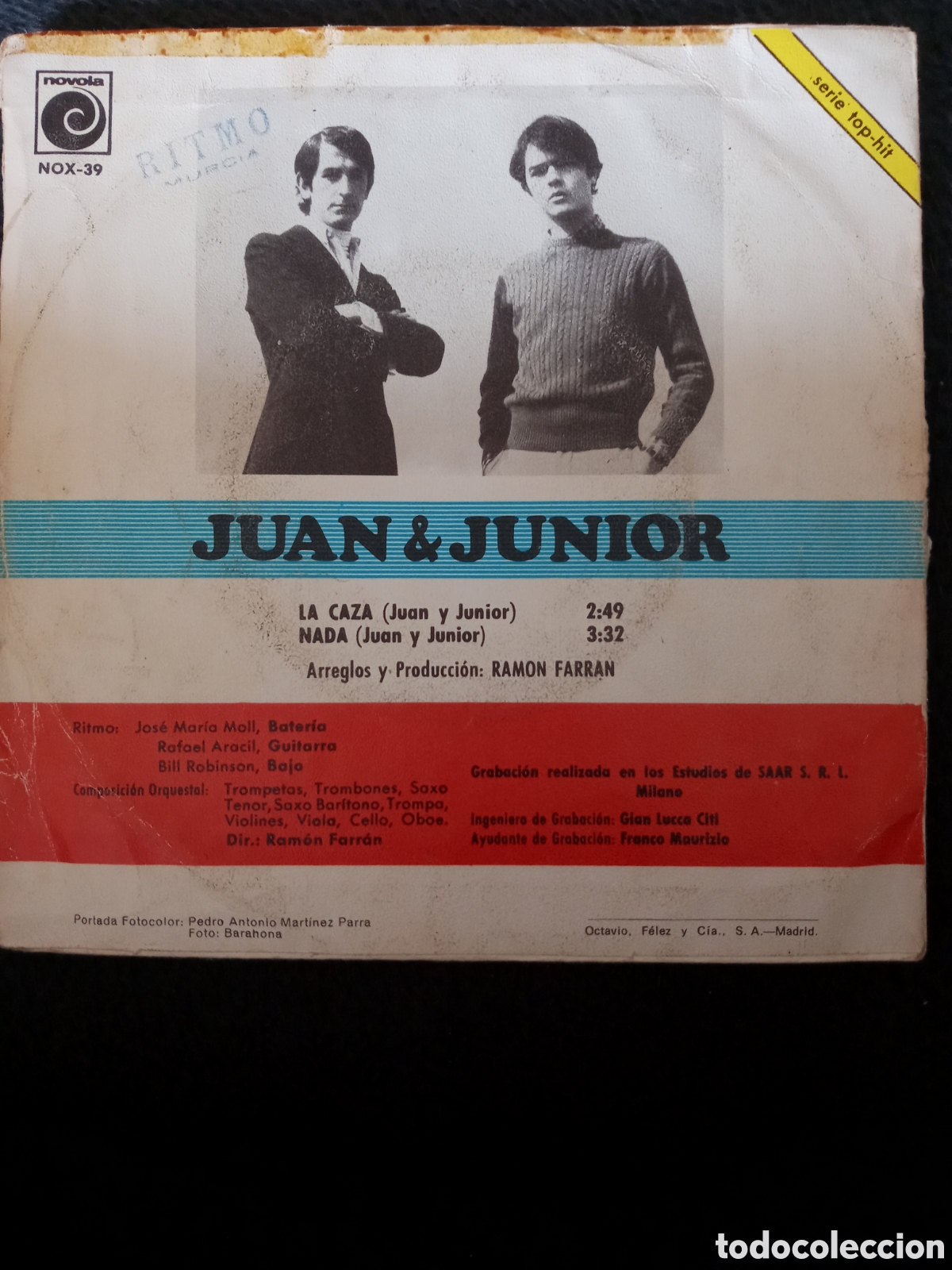 Discos de vinilo: Juan & Junior.la caza..nada - Foto 2