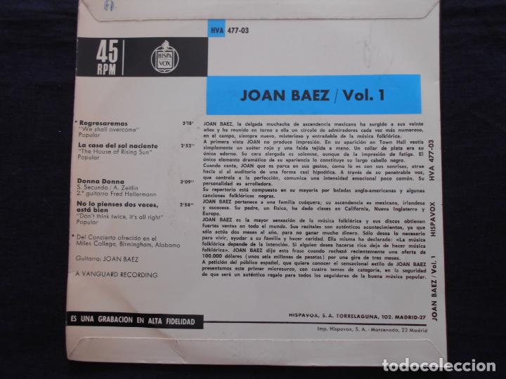 Discos de vinilo: JOAN BAEZ // REGRESAREMOS +3 - Foto 2