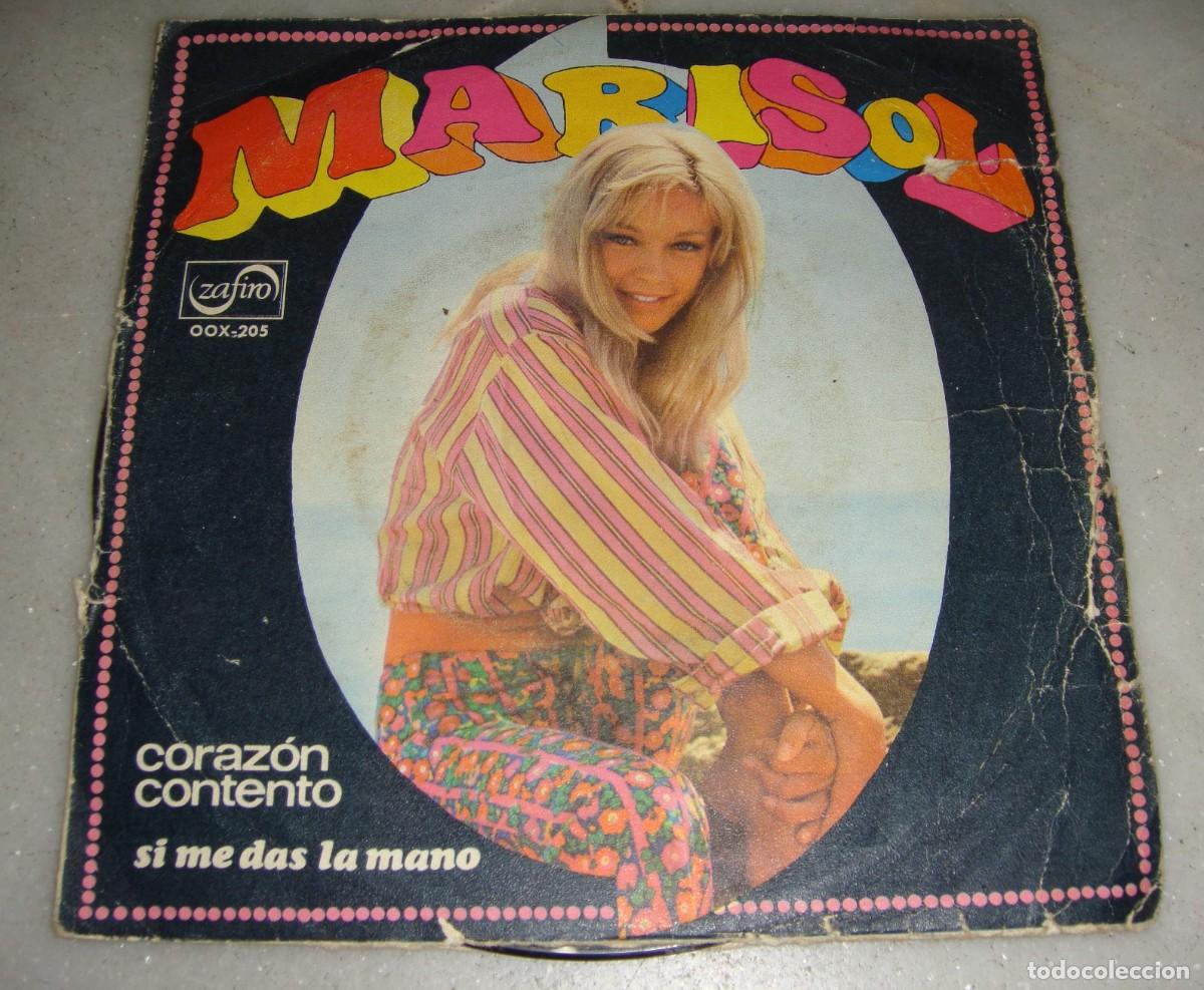 Discos de vinilo: Single. MARISOL. Coraz&oacute;n contento. Sime das la mano. - Foto 1