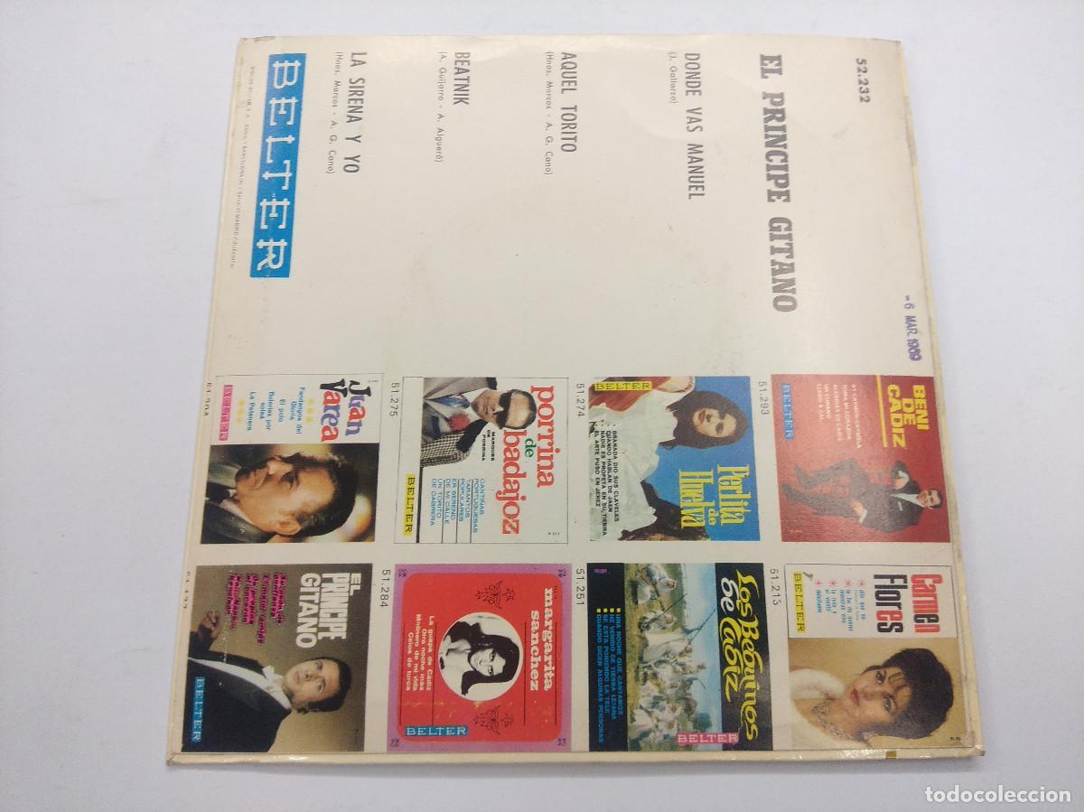 Discos de vinilo: EL PRINCIPE GITANO/DONDE VAS MANUEL/SINGLE. - Foto 3