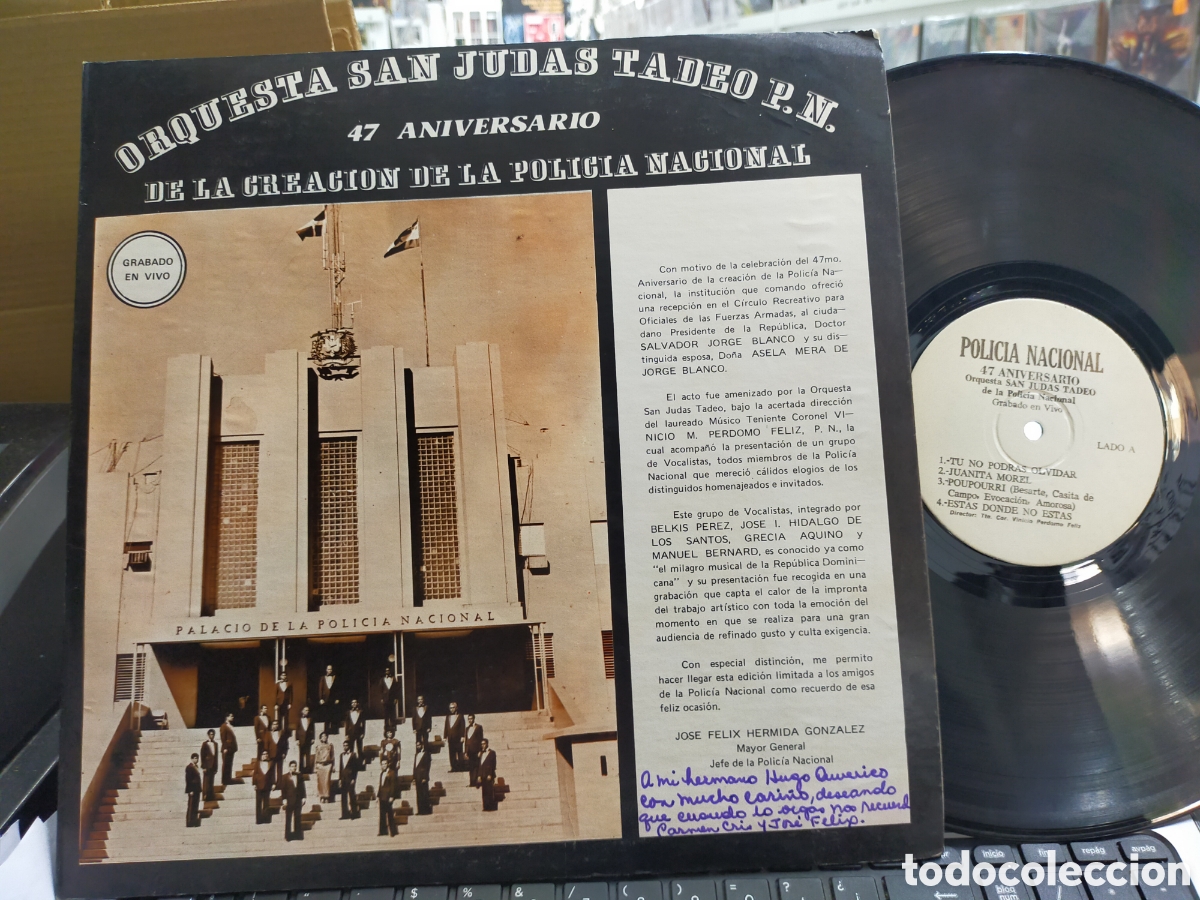 Disques de vinyle: Orquesta San Judas Tadeo 47 aniv. Creacion polic&iacute;a Nacional LP republica Dominicana