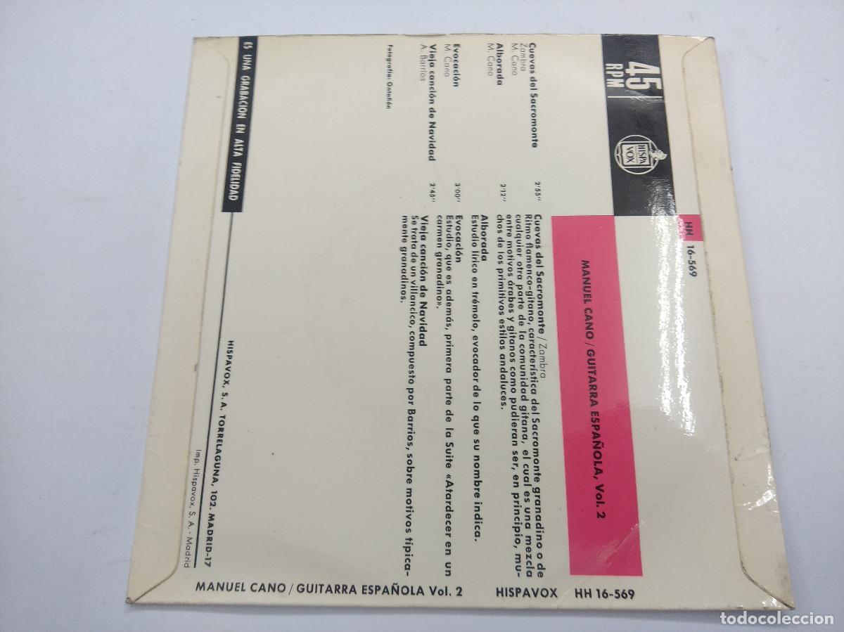 Discos de vinilo: MANUEL CANO/GUITARRA ESPA&Ntilde;OLA 2/SINGLE. - Foto 3