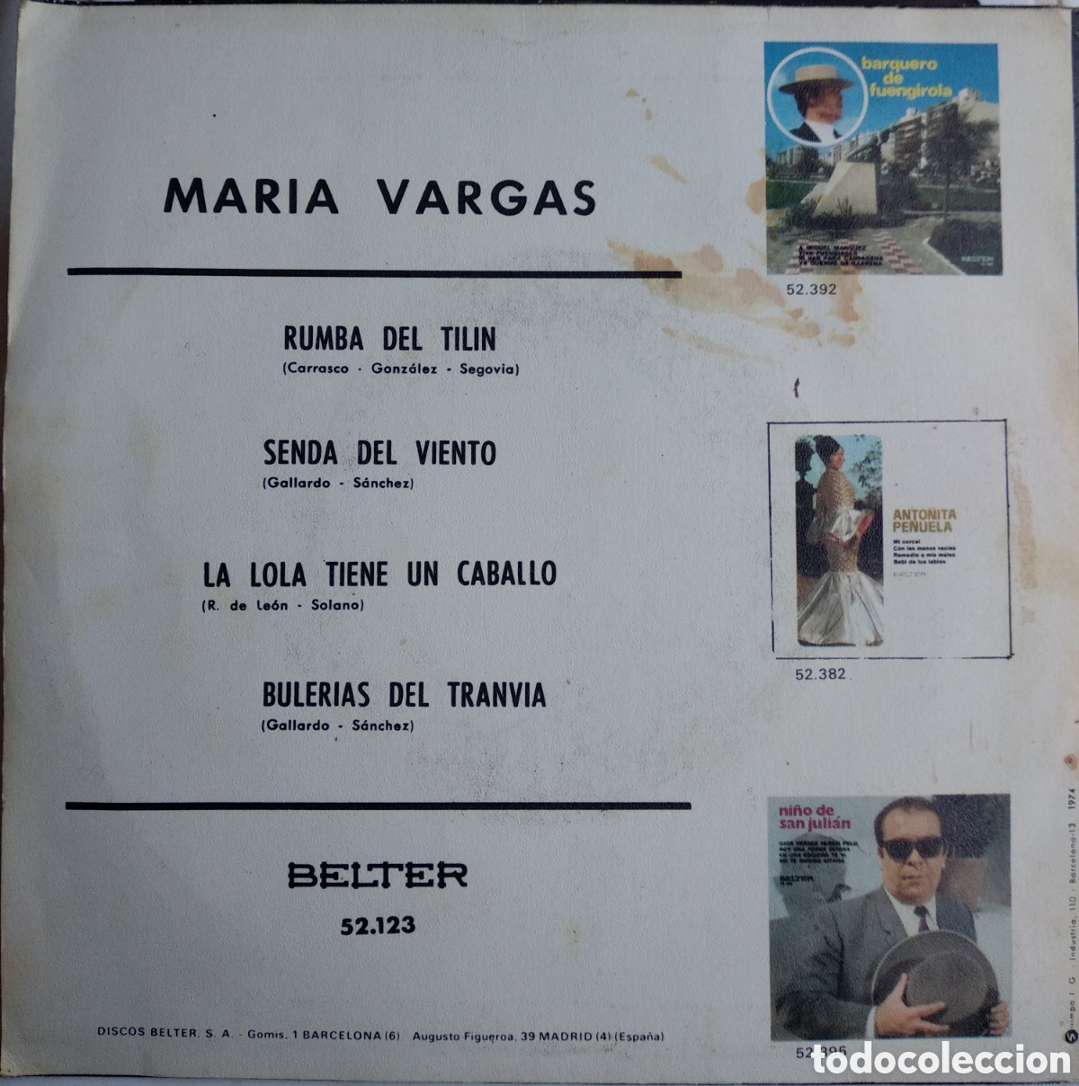 Discos de vinilo: *MARIA VARGAS, SPAIN, BELTER, 1967 - Foto 2