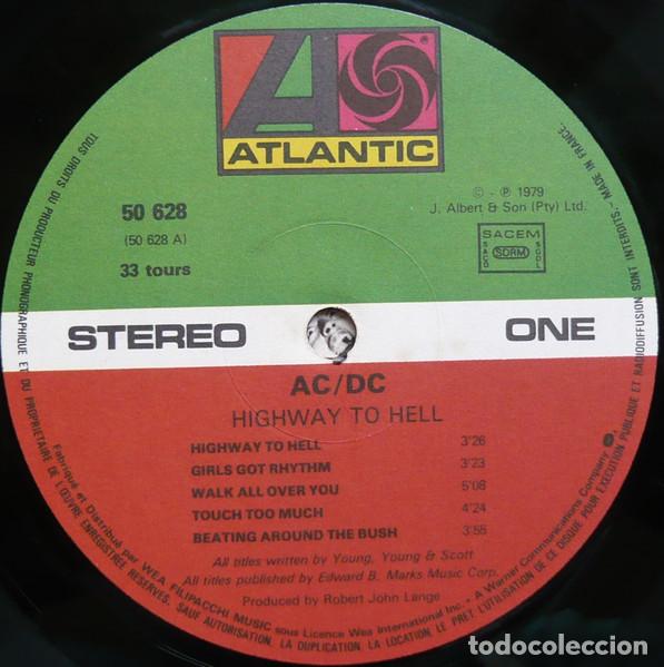 Discos de vinilo: HIGHWAY TO HELL AC DC ATLANTIC 1979 - Foto 3