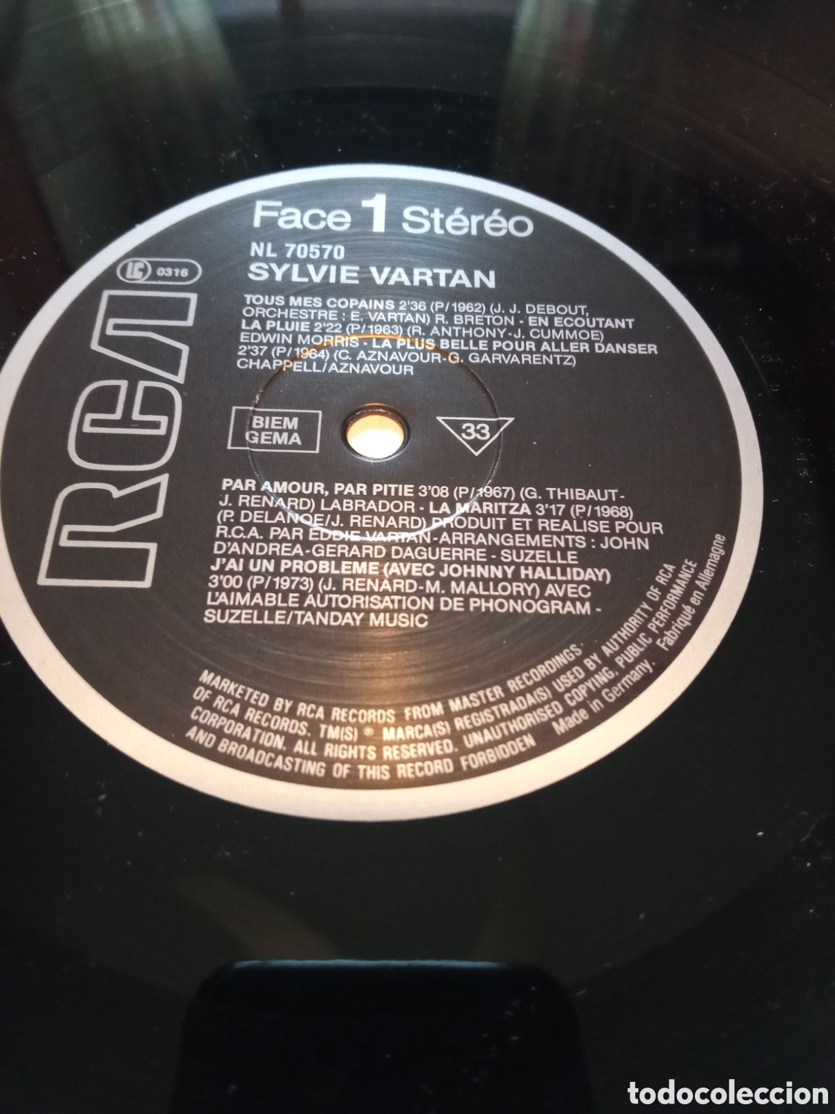 Discos de vinilo: Sylvie Vartan - Tendrement - Foto 3