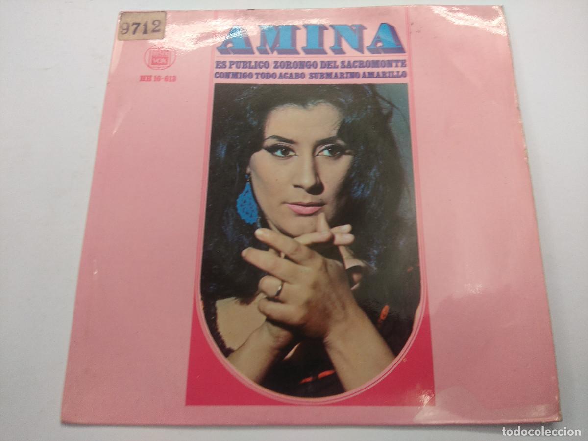 Discos de vinilo: AMINA/ES PUBLICO/SINGLE. - Foto 1