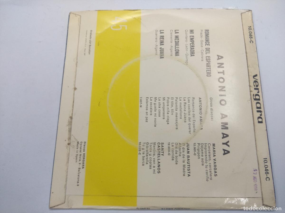 Discos de vinilo: ANTONIO AMAYA/ROMANCE DEL ESPARTERO/SINGLE. - Foto 3