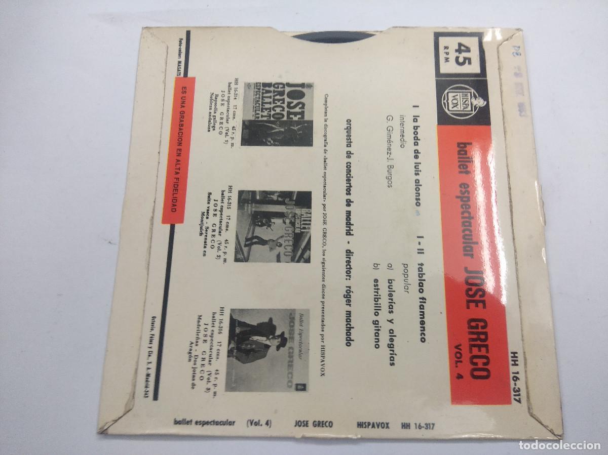 Discos de vinilo: JOSE GRECO/LA BODA DE LUIS ALONSO/SINGLE. - Foto 3