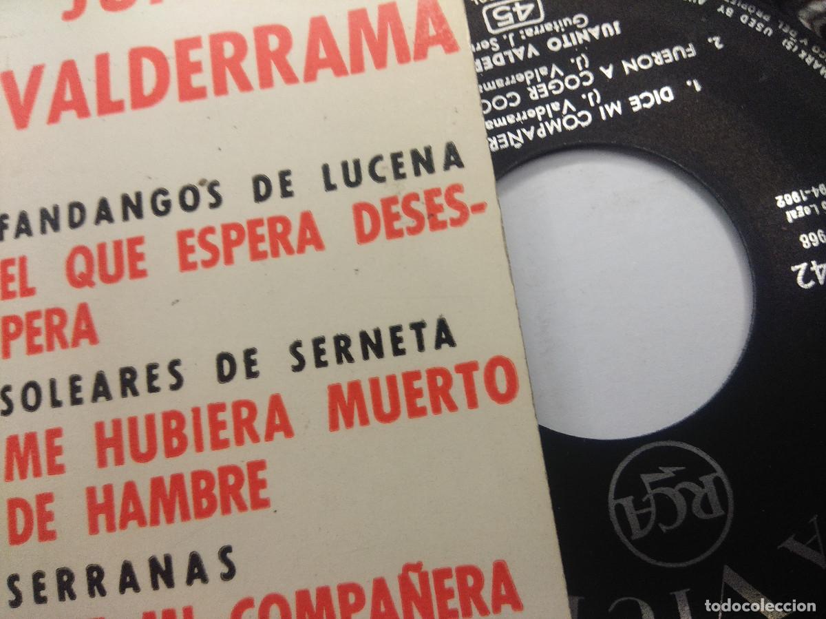 Discos de vinilo: JUANITO VALDERRAMA/EL QUE ESPERA DESESPERA/SINGLE. - Foto 2