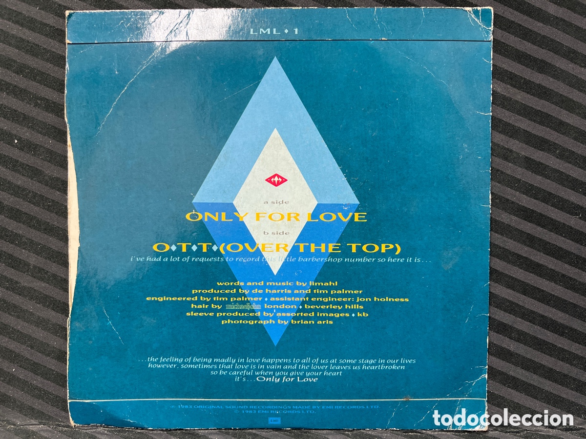 Discos de vinilo: Limahl - Only For Love (7&rdquo;, Single) - Foto 2
