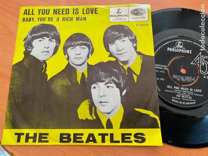the beatles (all you need is love) single r5620 - Acheter Disques Singles  de pop - rock international des années 50 et 60 sur todocoleccion