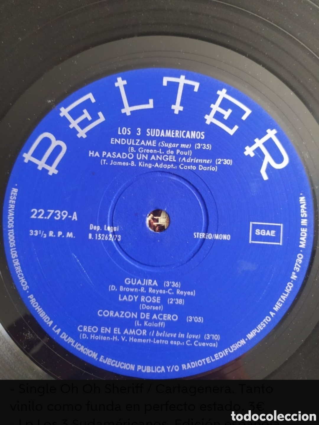 Discos de vinilo: Lp Los 3 Sudam&eacute;ricanos - Foto 3
