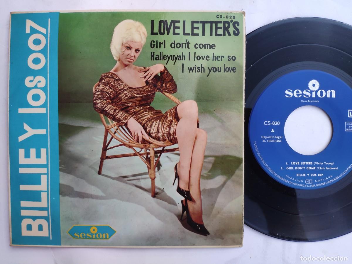 Discos de vinilo: BILLIE Y LOS 007 - EP Spain - MINT * LOVE LETTERS / HALLEYUYAH I LOVE HER SO / GIRL DON'T * 1966