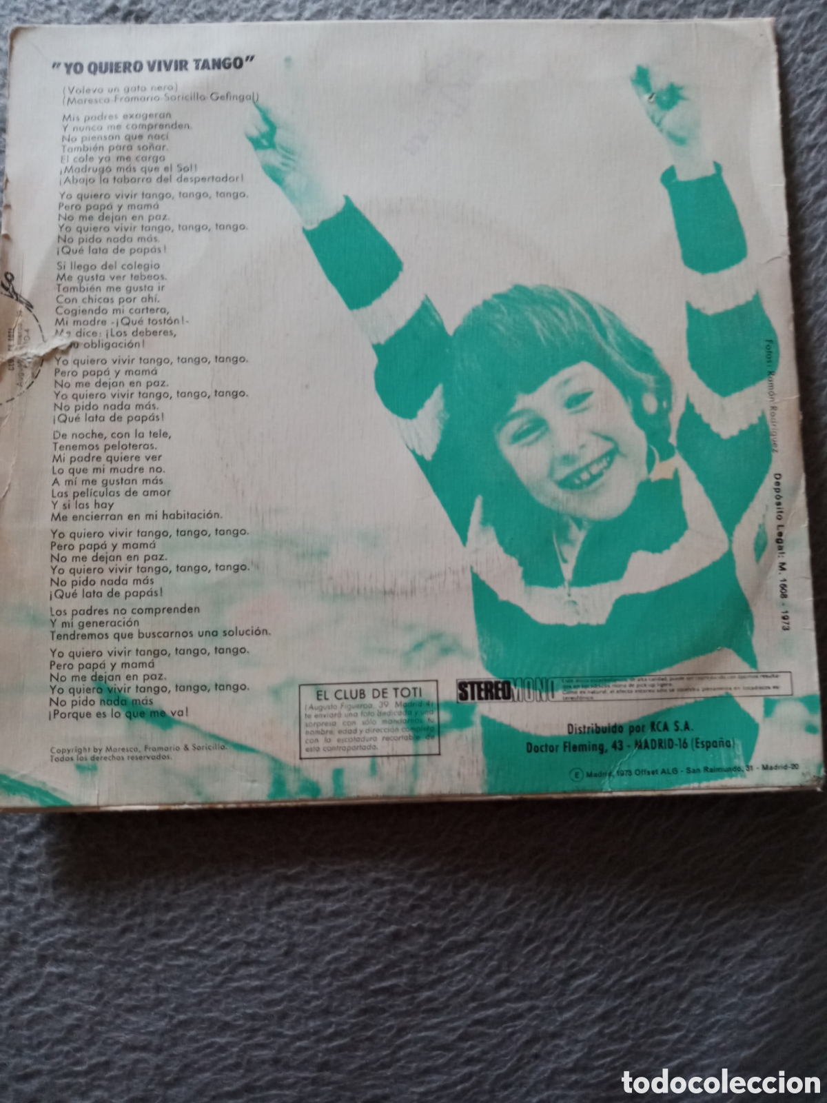 Discos de vinilo: Toti.yo quiero vivir tango - Foto 2