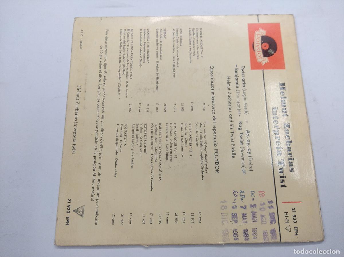 Discos de vinilo: HELMUT ZACHARIAS/TWIST ARIA/SINGLE. - Foto 3
