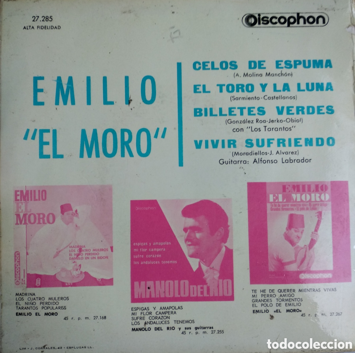 Discos de vinilo: *EMILIO EL MORO, SPAIN, DISCOPHON, 1964 - Foto 2