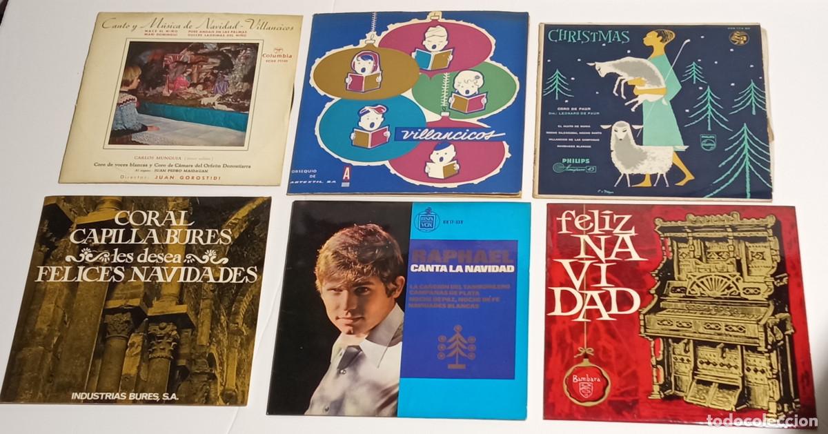 Discos de vinilo: Lote de 6 singles de canciones de Navidad.uno de RAPHAEL. - Foto 2