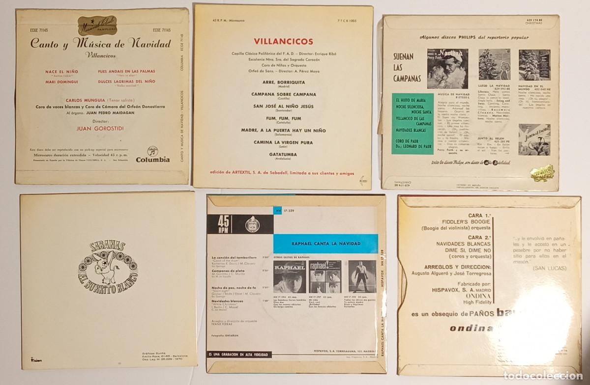 Discos de vinilo: Lote de 6 singles de canciones de Navidad.uno de RAPHAEL. - Foto 3