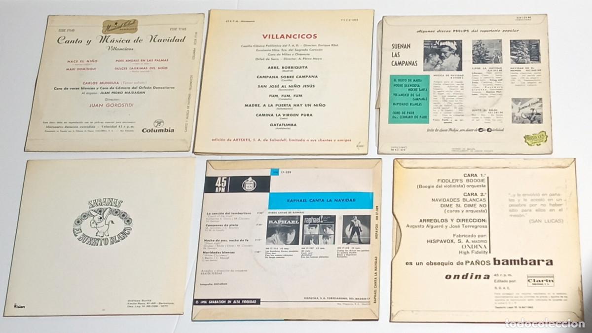 Discos de vinilo: Lote de 6 singles de canciones de Navidad.uno de RAPHAEL. - Foto 4