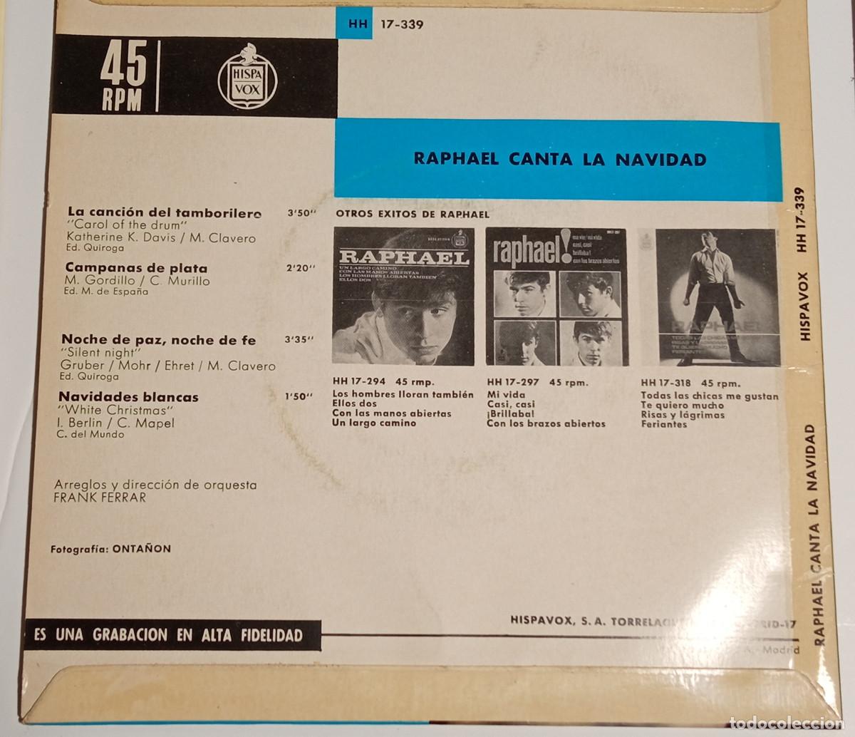 Discos de vinilo: Lote de 6 singles de canciones de Navidad.uno de RAPHAEL. - Foto 8