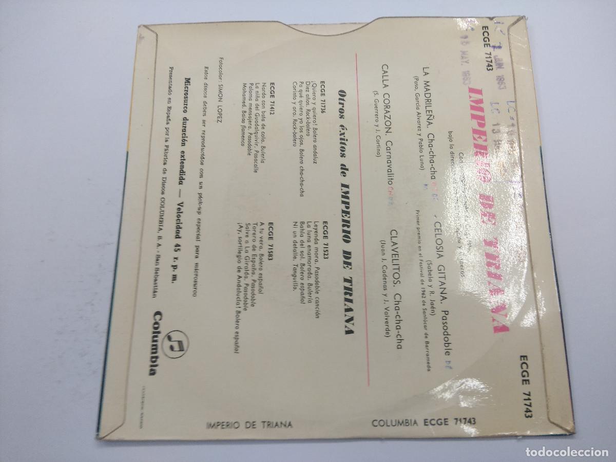 Discos de vinilo: IMPERIO DE TRIANA/LA MADRILE&Ntilde;A/SINGLE. - Foto 3