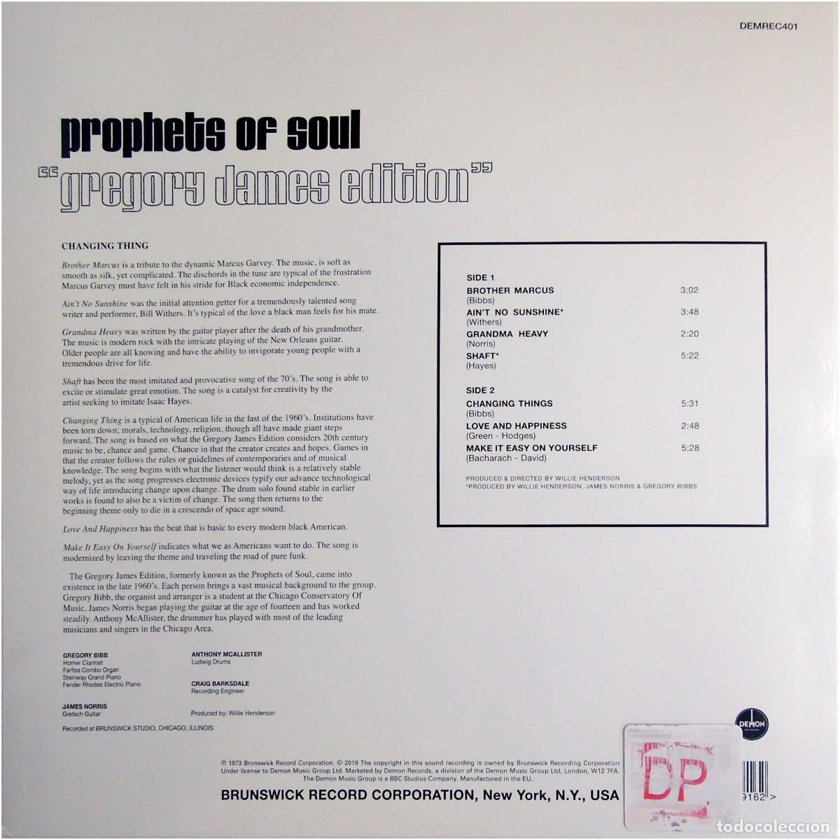 gregory james edition - prophets of soul - lp u - Compra venta en