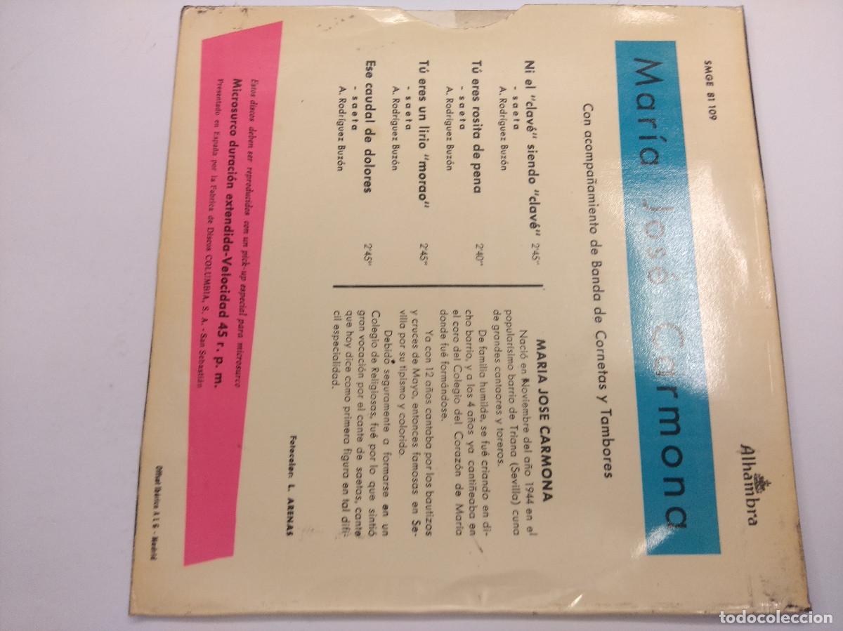 Discos de vinilo: SAETAS/JOSE CARMONA/NI EL/SINGLE. - Foto 3