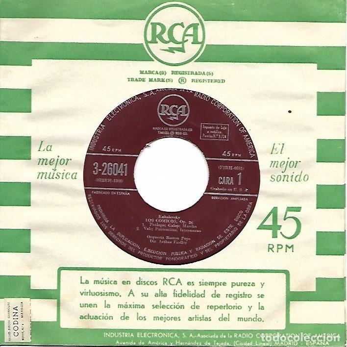 Discos de vinilo: KABALEVSKY - LOS COMICOS Op. 26 - RCA - Foto 1