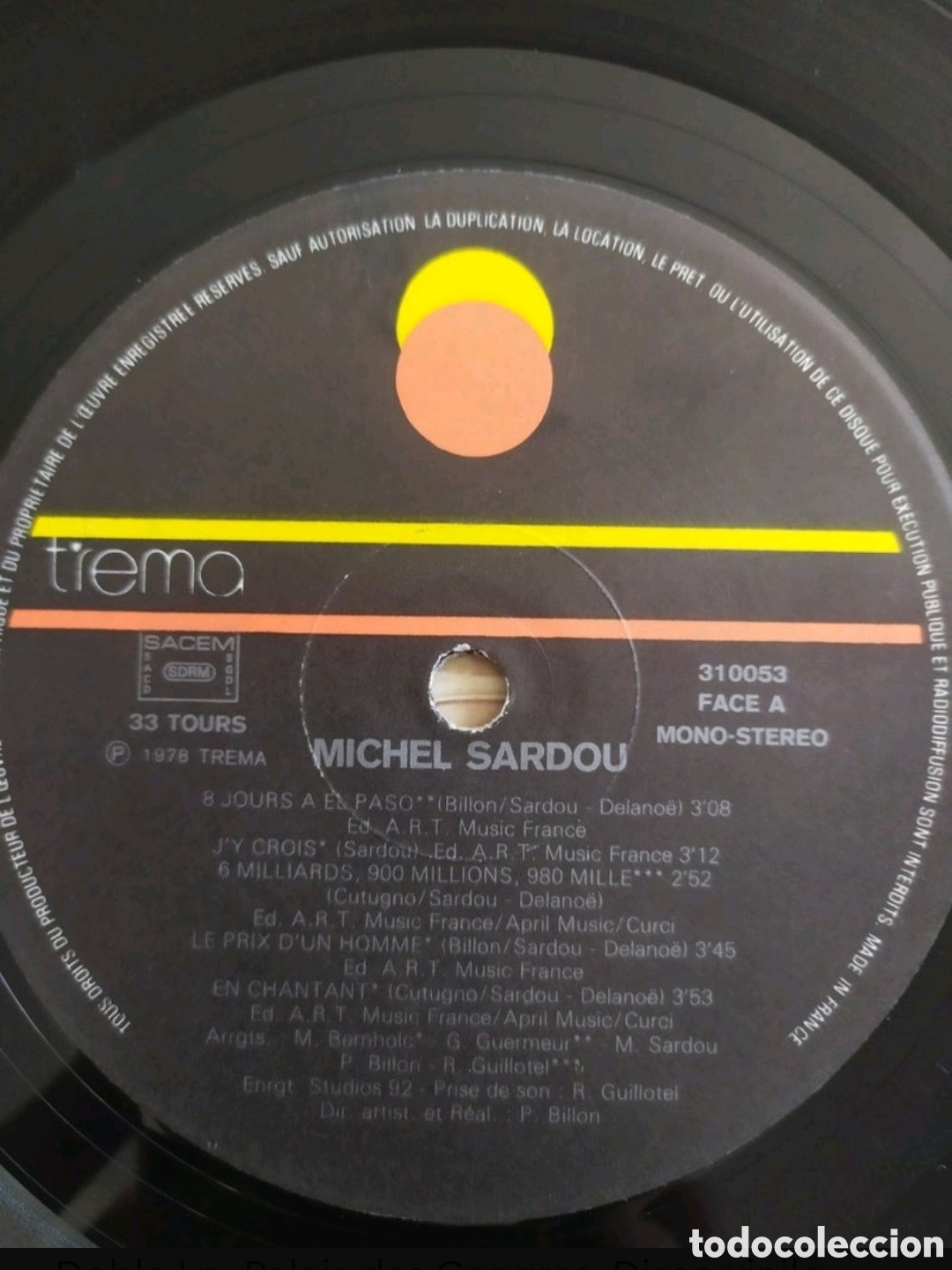 Discos de vinilo: Lp Michel Sardou. Sardou (Edici&oacute;n Francesa) - Foto 4