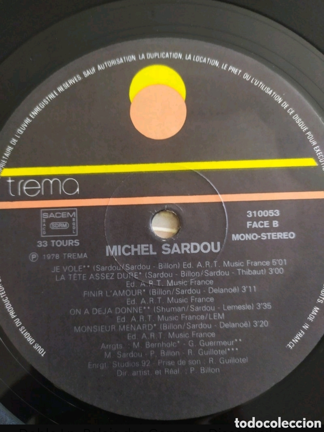 Discos de vinilo: Lp Michel Sardou. Sardou (Edici&oacute;n Francesa) - Foto 5