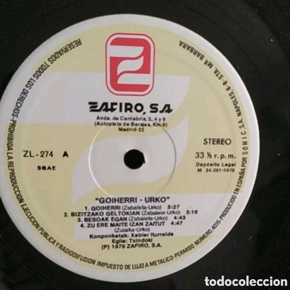 Discos de vinilo: Lp Urko. Goiherri - Foto 4