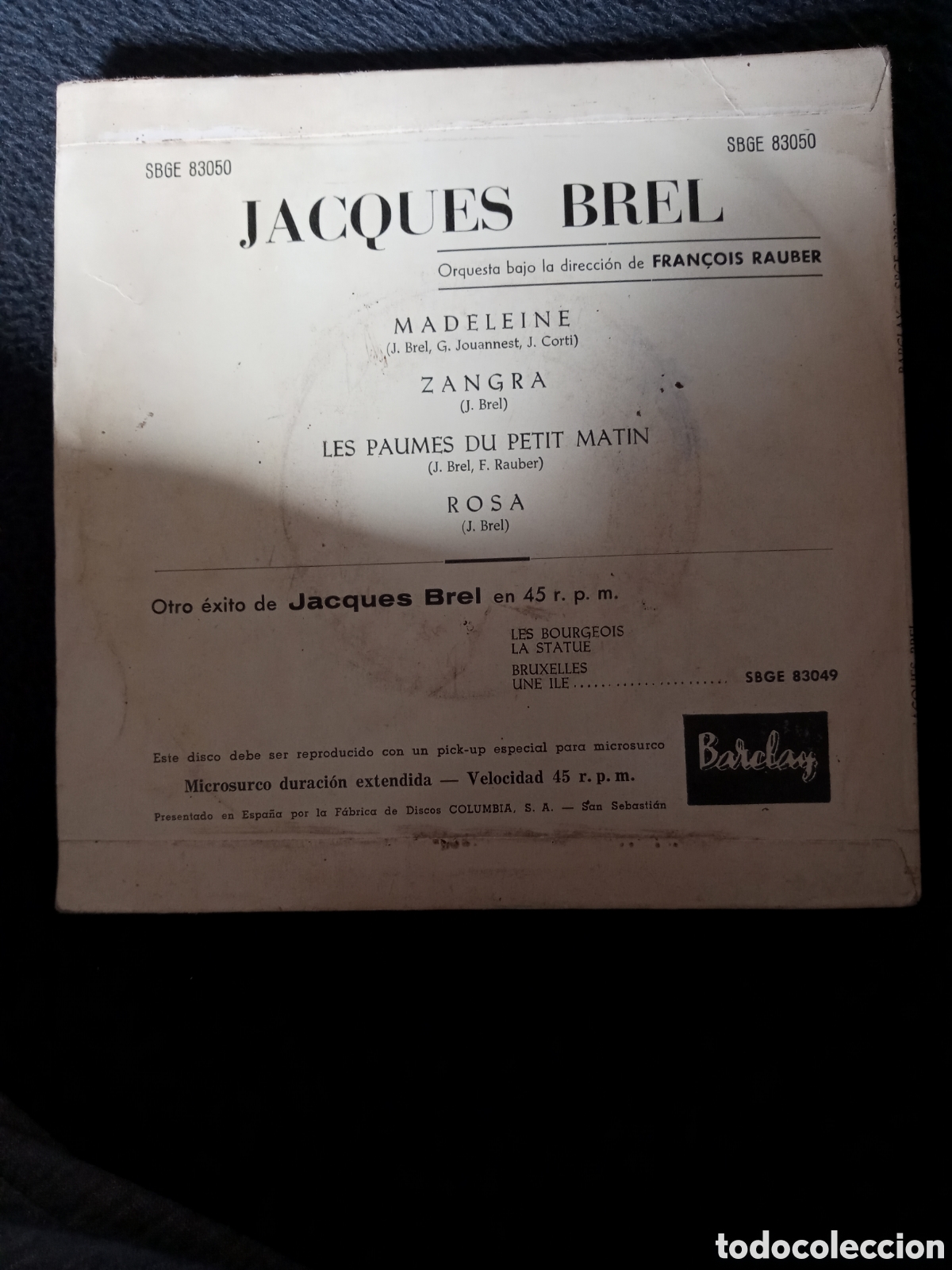 Discos de vinilo: Jacques Brel.madeleine + 3 - Foto 2